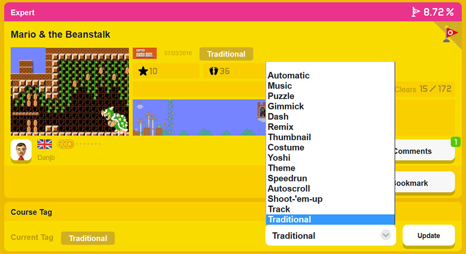 Super Mario Maker Bookmark Tags